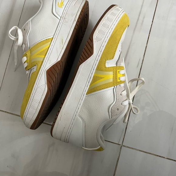 White and yellow Lacoste size 8 shoes - Picture 4 of 4